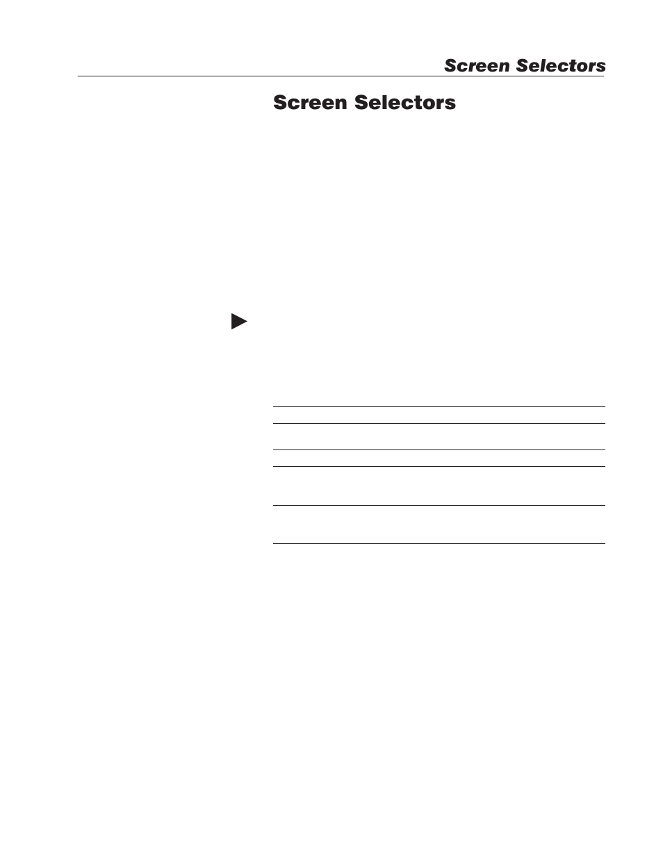 Screen selectors, About screen selectors | Rockwell Automation 2711E-ND1 PanelBuilder 1400E Reference Manual User Manual | Page 106 / 185