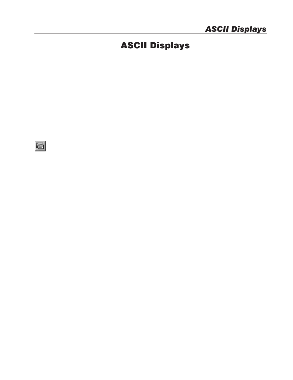 Ascii displays, About ascii displays | Rockwell Automation 2711E-ND1 PanelBuilder 1400E Reference Manual User Manual | Page 12 / 185