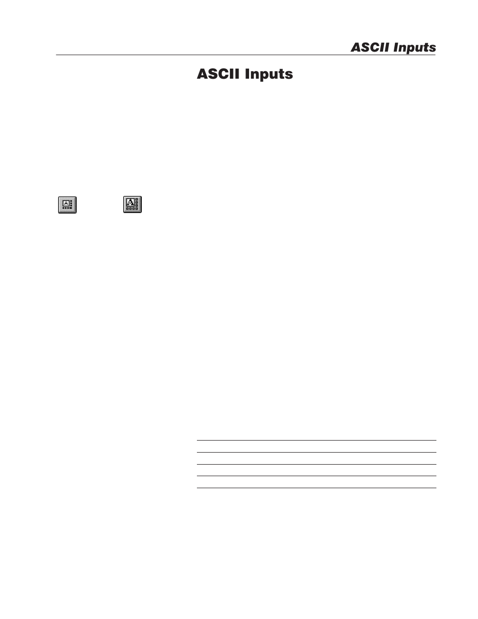 Ascii inputs, About ascii inputs | Rockwell Automation 2711E-ND1 PanelBuilder 1400E Reference Manual User Manual | Page 16 / 185