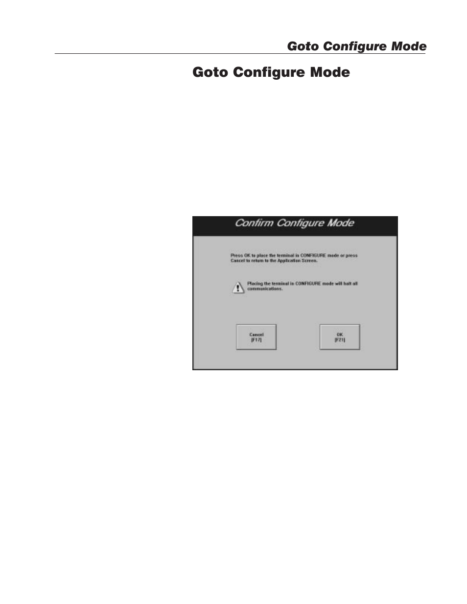 Goto configure mode, About the goto configure mode button | Rockwell Automation 2711E-ND1 PanelBuilder 1400E Reference Manual User Manual | Page 40 / 185