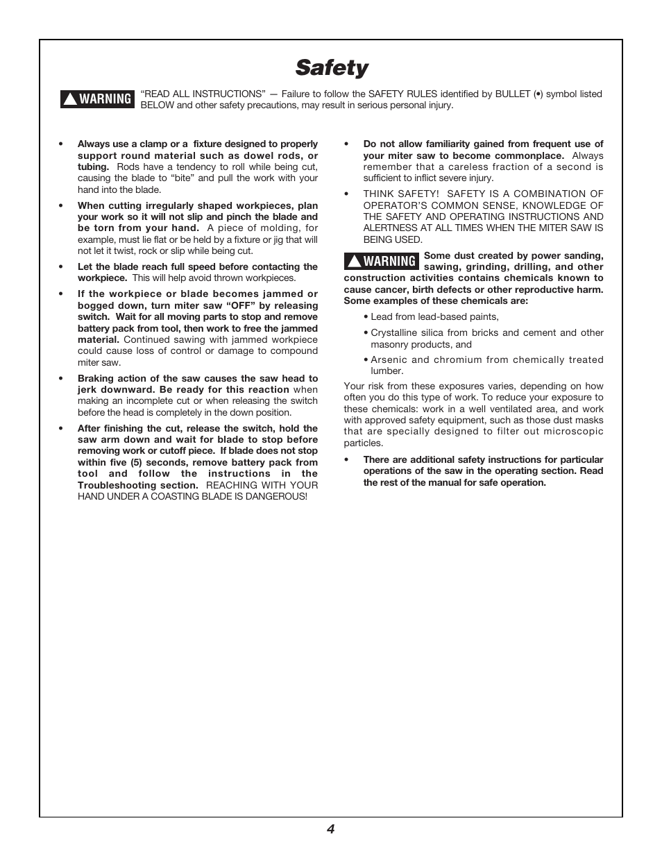 Safety, Save these instructions | Bosch 3924B User Manual | Page 4 / 88