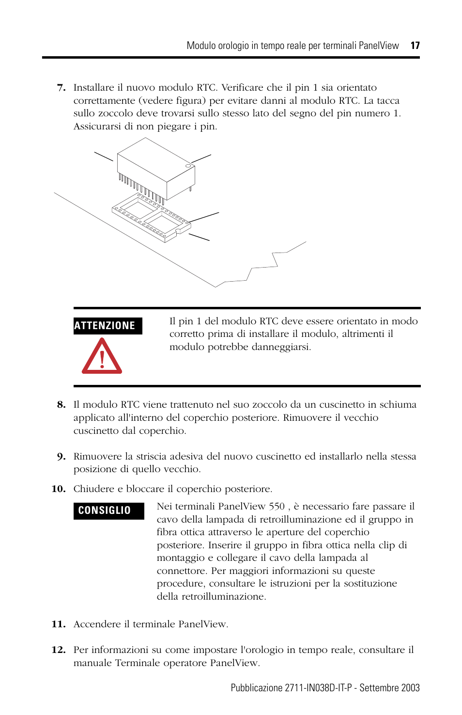 Rockwell Automation 2711-NB3 Real-Time Clock Module for PanelView Terminals User Manual | Page 17 / 24