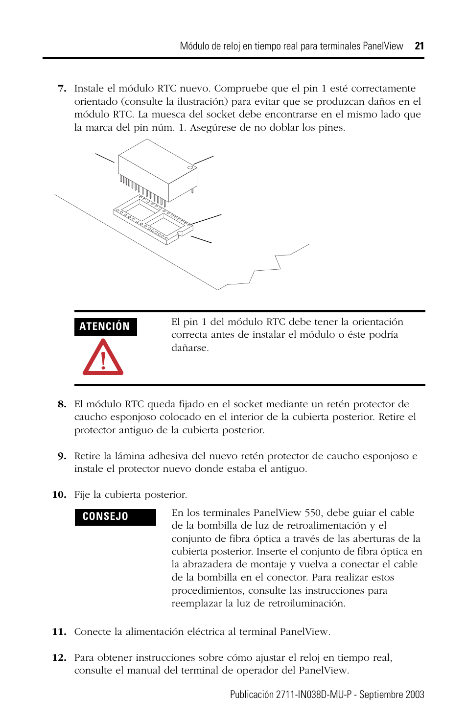 Rockwell Automation 2711-NB3 Real-Time Clock Module for PanelView Terminals User Manual | Page 21 / 24