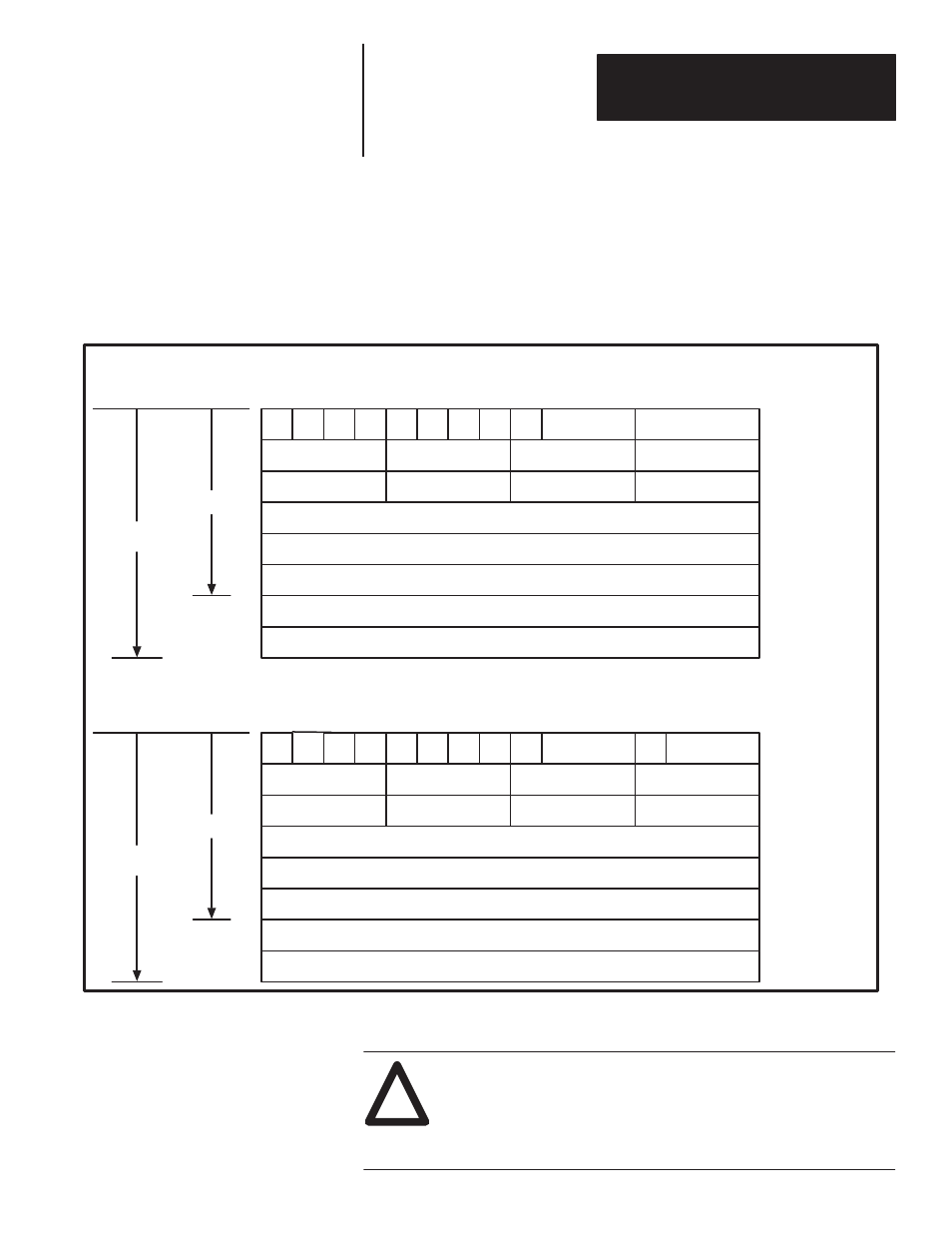 And full rack, Input and output image tables, Binary data – with stored message | Rockwell Automation 2705 REDIPANEL KEYPAD MODULE USER MANUAL User Manual | Page 73 / 93