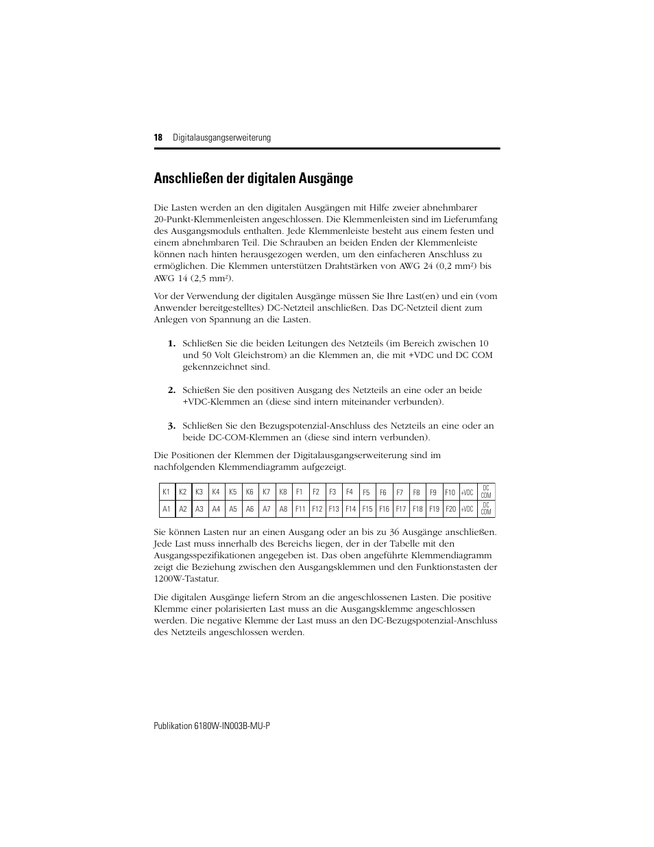 Anschließen der digitalen ausgänge | Rockwell Automation 6189V-OB36 Digital Output Accessory Installation Instructions User Manual | Page 18 / 42