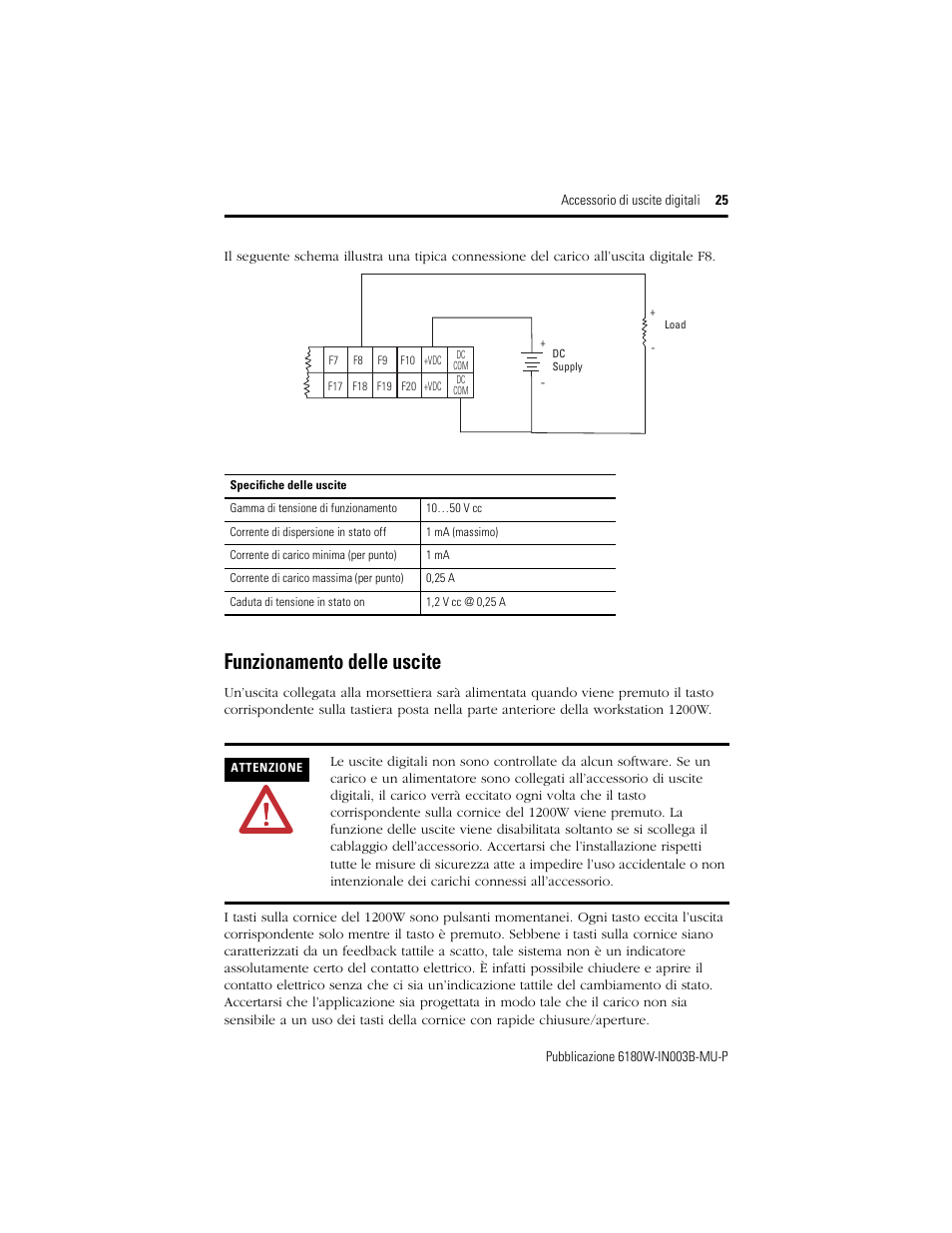 Funzionamento delle uscite | Rockwell Automation 6189V-OB36 Digital Output Accessory Installation Instructions User Manual | Page 25 / 42