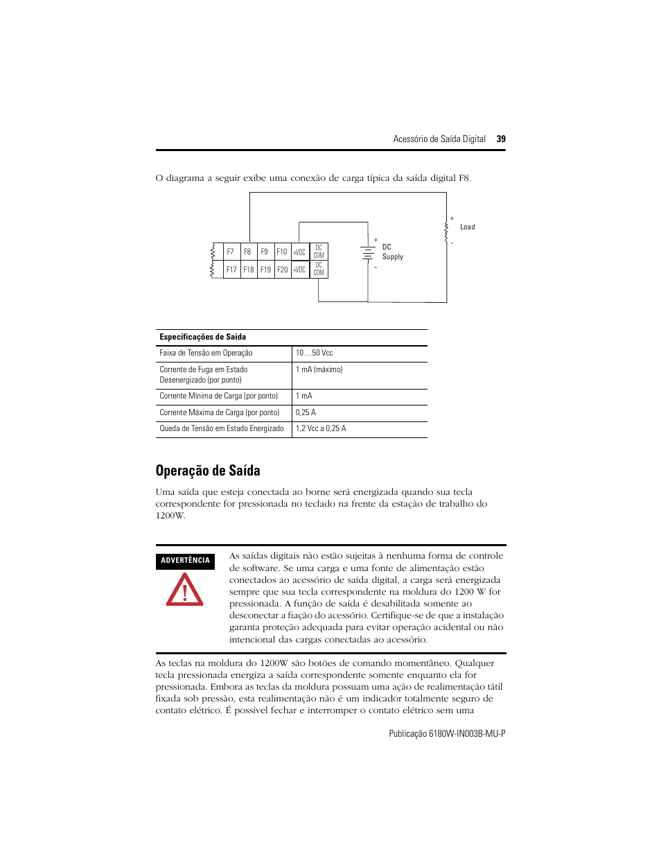 Operação de saída | Rockwell Automation 6189V-OB36 Digital Output Accessory Installation Instructions User Manual | Page 39 / 42