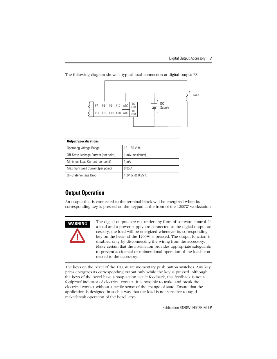 Output operation | Rockwell Automation 6189V-OB36 Digital Output Accessory Installation Instructions User Manual | Page 7 / 42