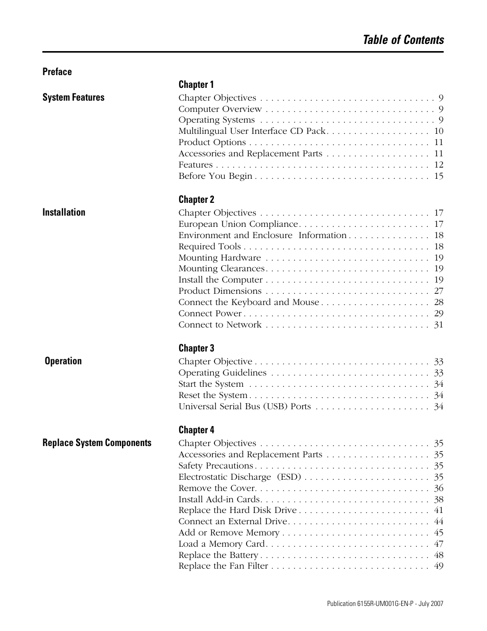 Rockwell Automation 6155R Industrial Non-display Computers User Manual | Page 5 / 64