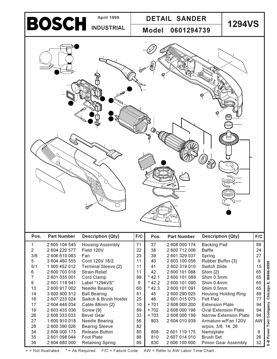 Bosch 0601294739 User Manual | 1 page