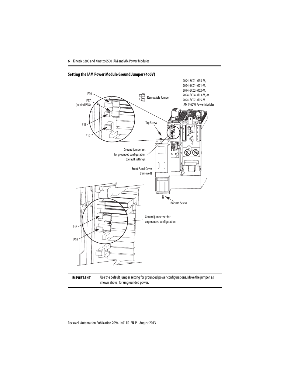 Rockwell Automation 2094-BMxx-M Kinetix 6200 and Kinetix 6500 IAM and AM Power Modules Installation Instructions User Manual | Page 6 / 20