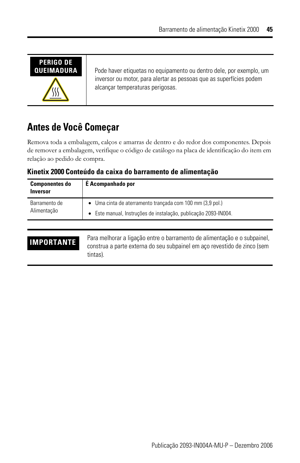Antes de você começar | Rockwell Automation 2093-PRSxx Kinetix 2000 Power Rail Installation Instructions User Manual | Page 45 / 76