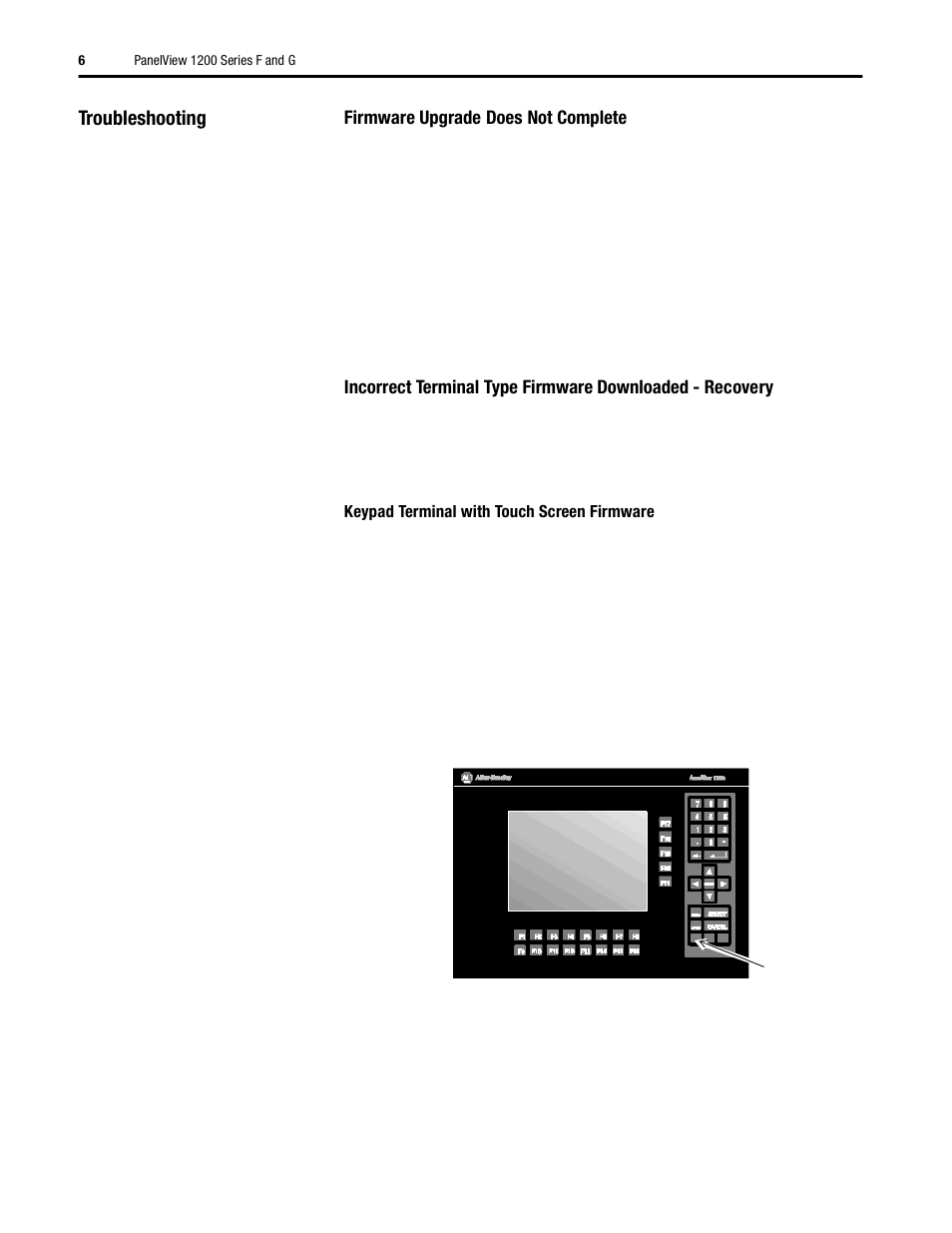 Troubleshooting | Rockwell Automation 2711-KTUY2KF PV 1200 Serial Firmware Upgrade Utility User Manual | Page 6 / 8