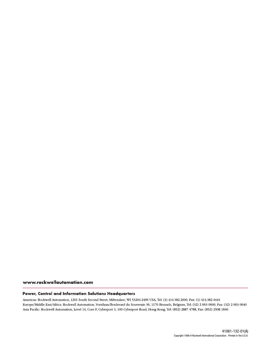 Back cover | Rockwell Automation 2711-KTUY2KF PV 1200 Serial Firmware Upgrade Utility User Manual | Page 8 / 8