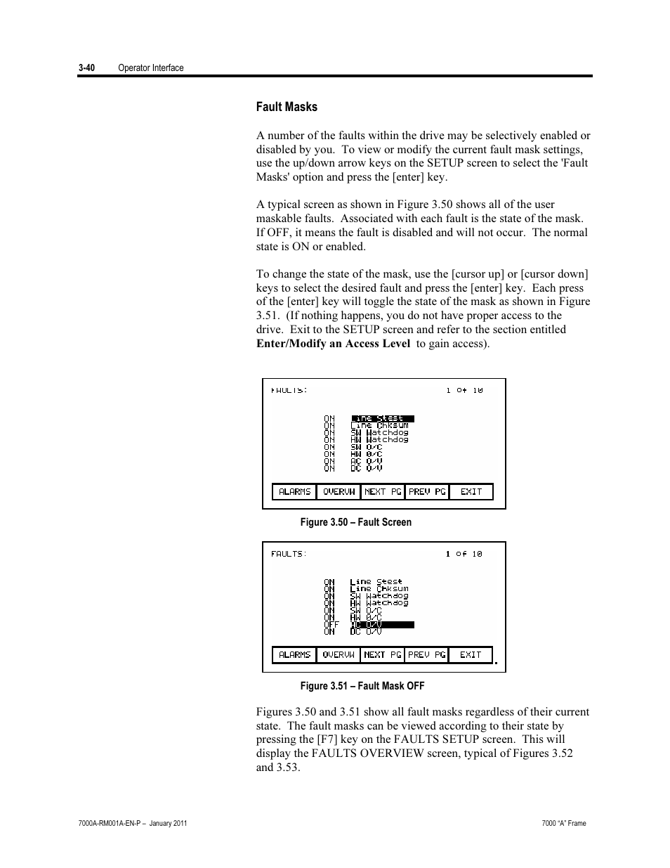 Fault masks | Rockwell Automation 7000A PowerFlex Medium Voltage AC Drive - Air-Cooled (A Frame) User Manual | Page 114 / 412