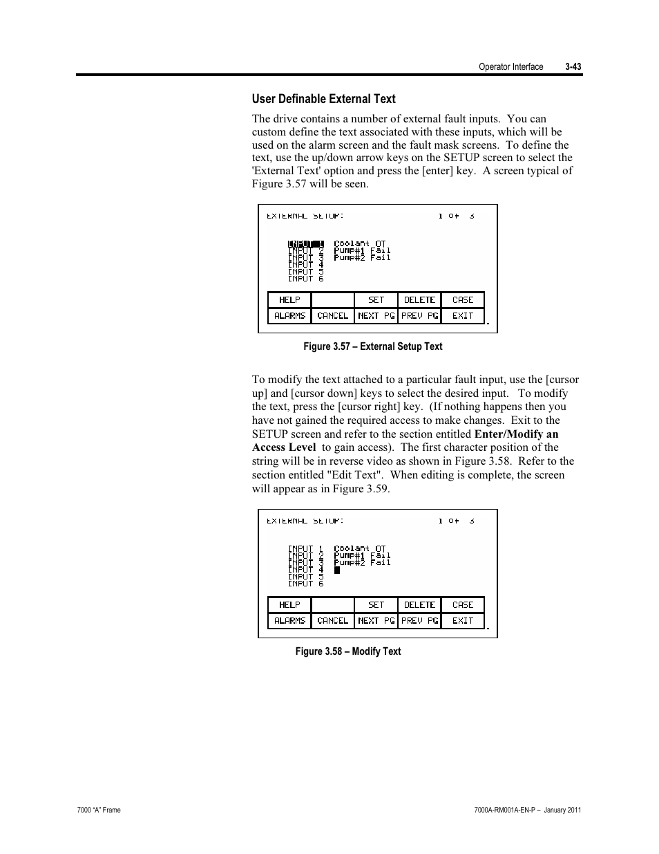 User definable external text | Rockwell Automation 7000A PowerFlex Medium Voltage AC Drive - Air-Cooled (A Frame) User Manual | Page 117 / 412