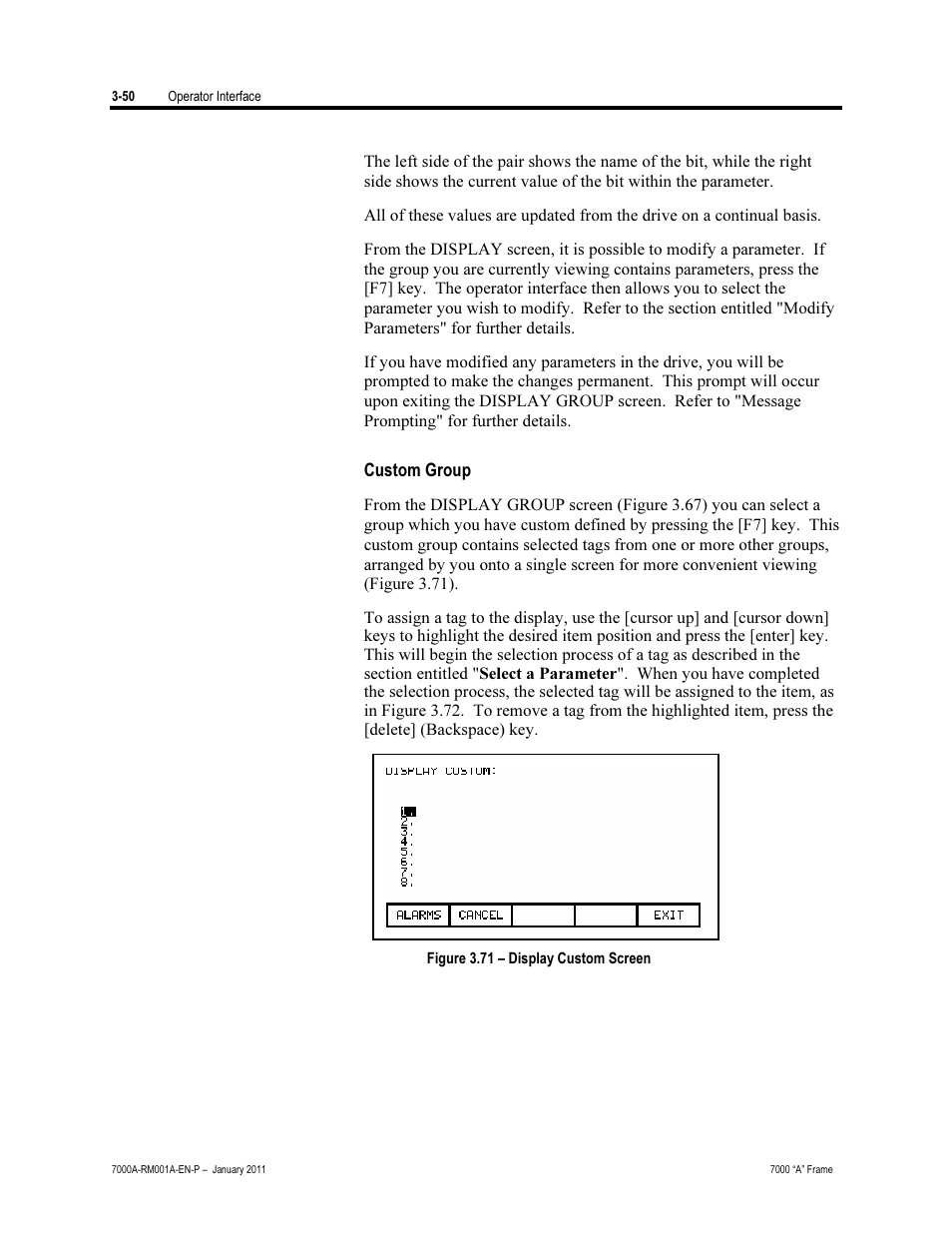 Custom group | Rockwell Automation 7000A PowerFlex Medium Voltage AC Drive - Air-Cooled (A Frame) User Manual | Page 124 / 412