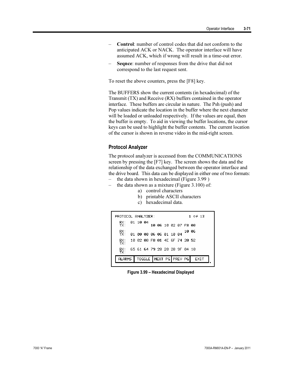 Protocol analyzer | Rockwell Automation 7000A PowerFlex Medium Voltage AC Drive - Air-Cooled (A Frame) User Manual | Page 145 / 412