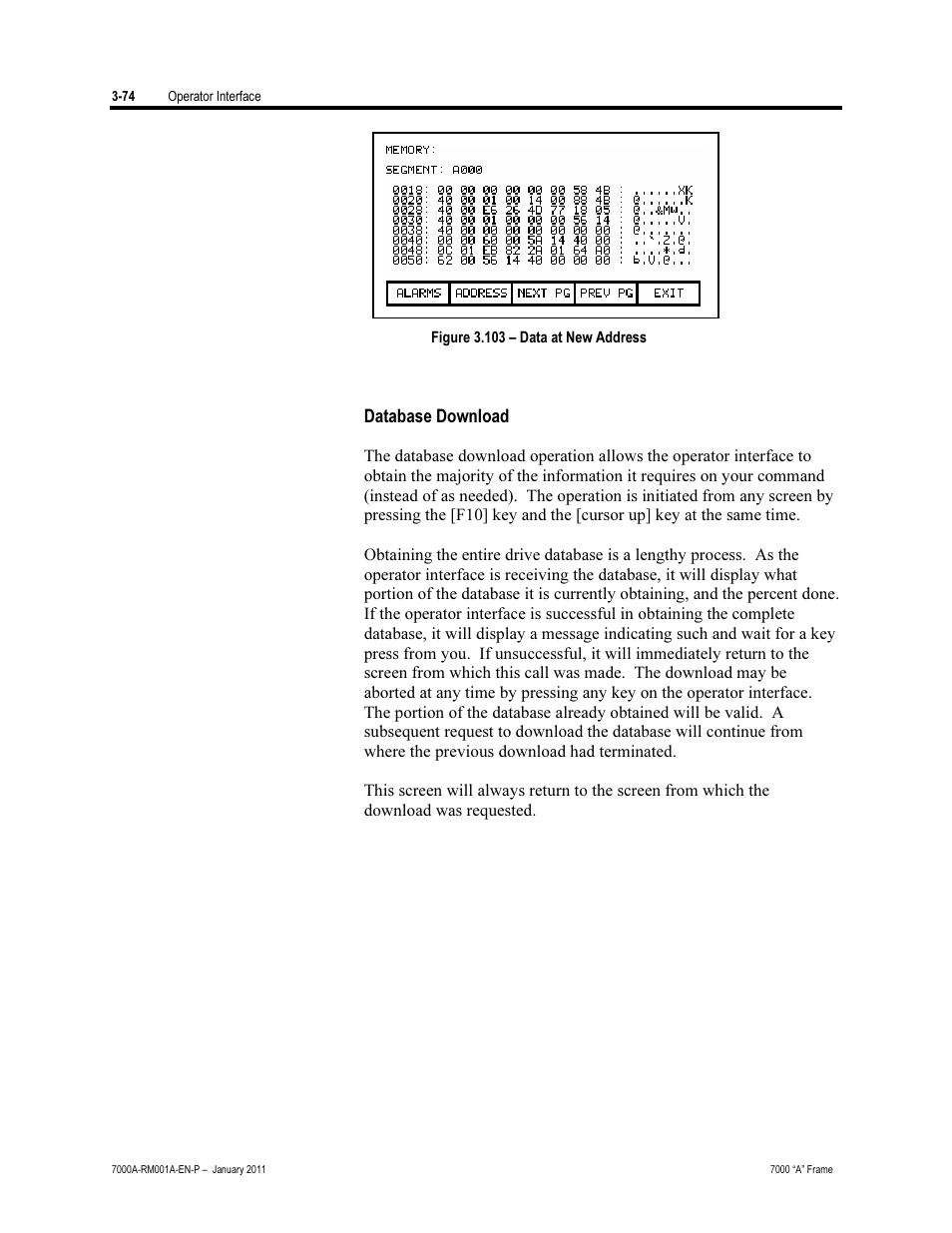 Database download | Rockwell Automation 7000A PowerFlex Medium Voltage AC Drive - Air-Cooled (A Frame) User Manual | Page 148 / 412
