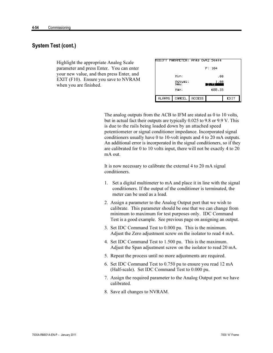 System test (cont.) | Rockwell Automation 7000A PowerFlex Medium Voltage AC Drive - Air-Cooled (A Frame) User Manual | Page 208 / 412
