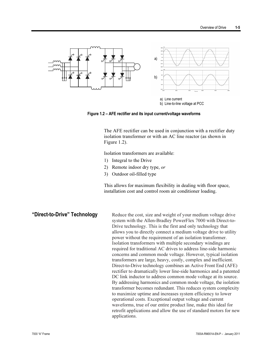 Direct-to-drive" technology, Direct-to-drive” technology | Rockwell Automation 7000A PowerFlex Medium Voltage AC Drive - Air-Cooled (A Frame) User Manual | Page 21 / 412