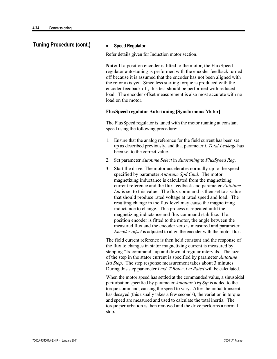 Tuning procedure (cont.) | Rockwell Automation 7000A PowerFlex Medium Voltage AC Drive - Air-Cooled (A Frame) User Manual | Page 228 / 412
