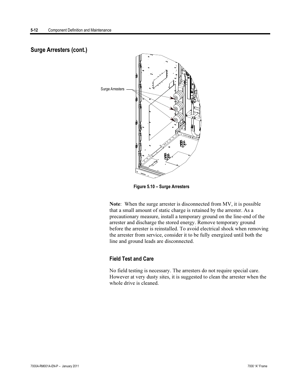 Surge arresters (cont.) | Rockwell Automation 7000A PowerFlex Medium Voltage AC Drive - Air-Cooled (A Frame) User Manual | Page 254 / 412
