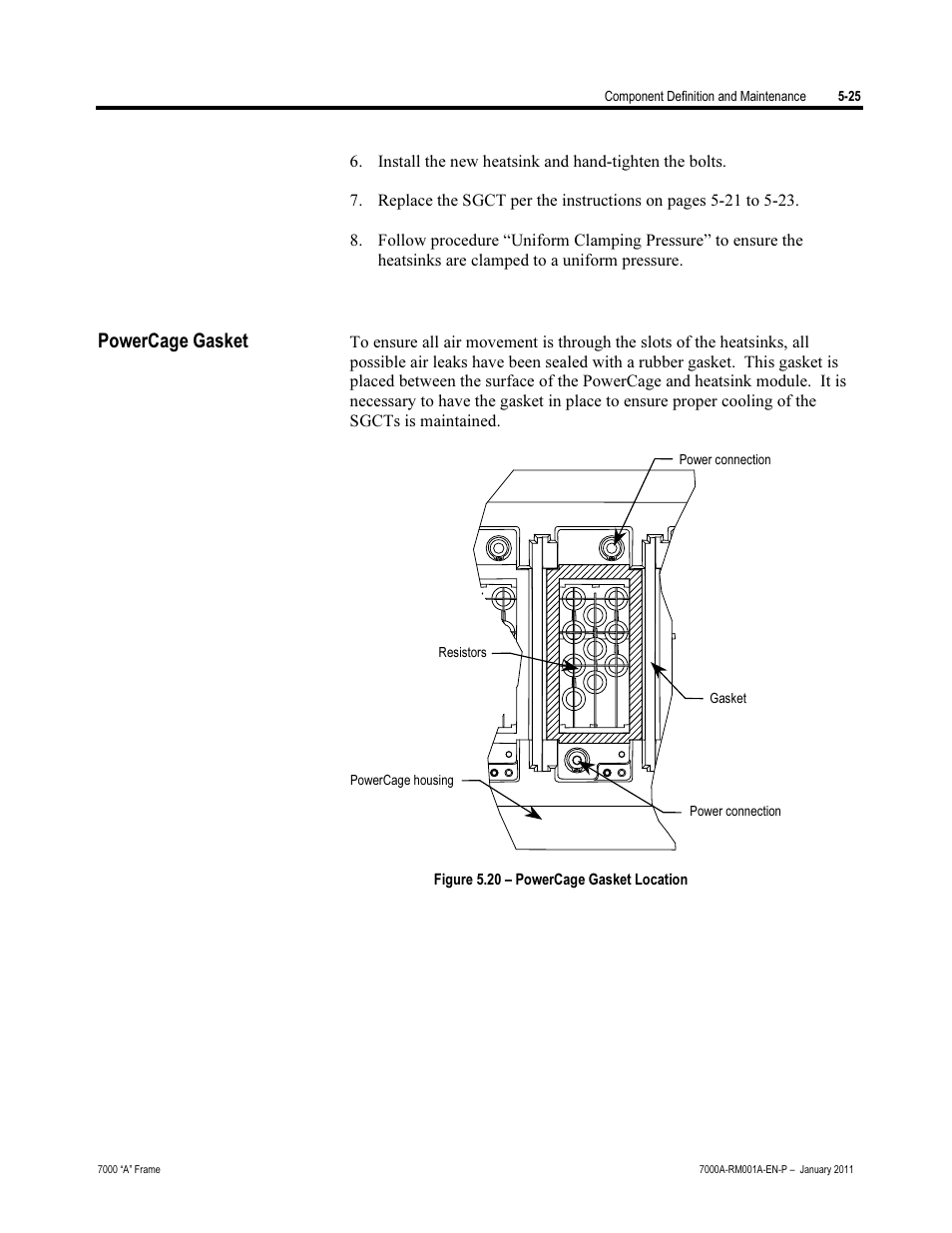 Powercage gasket | Rockwell Automation 7000A PowerFlex Medium Voltage AC Drive - Air-Cooled (A Frame) User Manual | Page 267 / 412