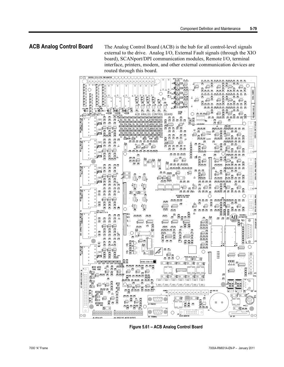 Acb analog control board | Rockwell Automation 7000A PowerFlex Medium Voltage AC Drive - Air-Cooled (A Frame) User Manual | Page 321 / 412