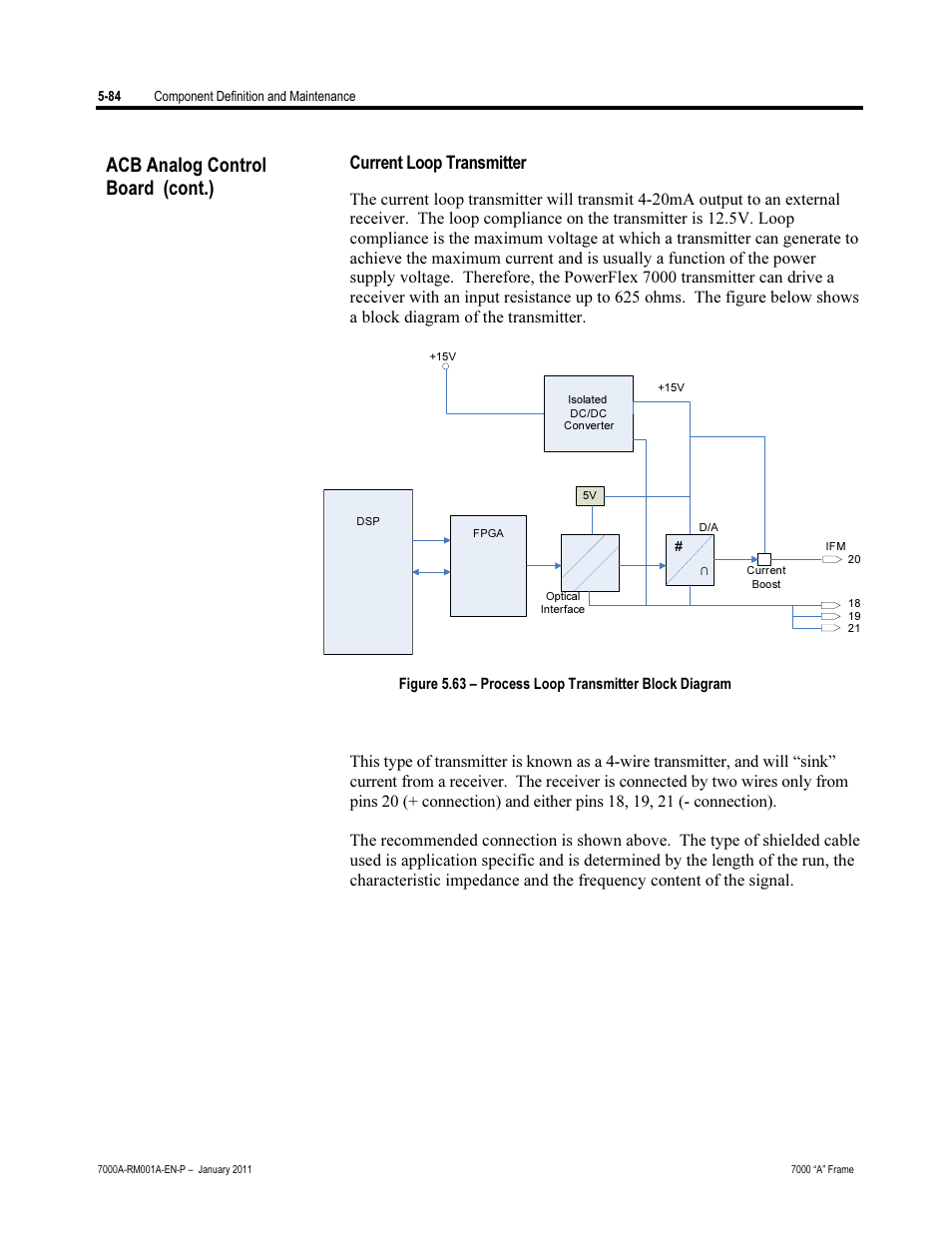 Current loop transmitter, Acb analog control board (cont.) | Rockwell Automation 7000A PowerFlex Medium Voltage AC Drive - Air-Cooled (A Frame) User Manual | Page 326 / 412