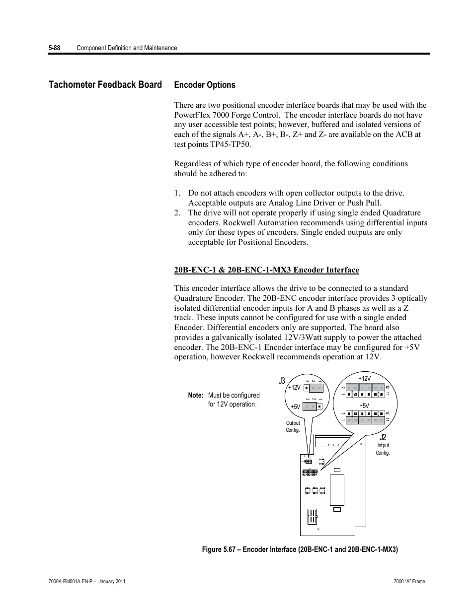 Tachometer feedback board, Encoder options | Rockwell Automation 7000A PowerFlex Medium Voltage AC Drive - Air-Cooled (A Frame) User Manual | Page 330 / 412