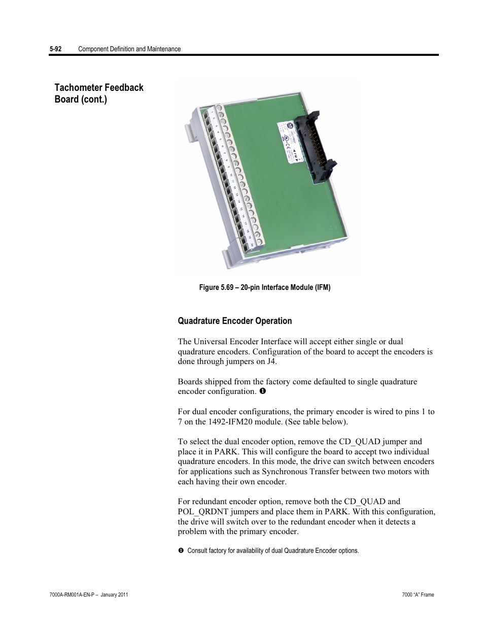 Quadrature encoder operation, Tachometer feedback board (cont.) | Rockwell Automation 7000A PowerFlex Medium Voltage AC Drive - Air-Cooled (A Frame) User Manual | Page 334 / 412