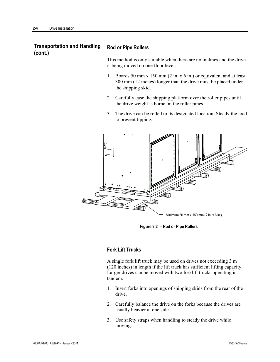 Rod or pipe rollers, Fork lift trucks, Transportation and handling (cont.) | Rockwell Automation 7000A PowerFlex Medium Voltage AC Drive - Air-Cooled (A Frame) User Manual | Page 34 / 412