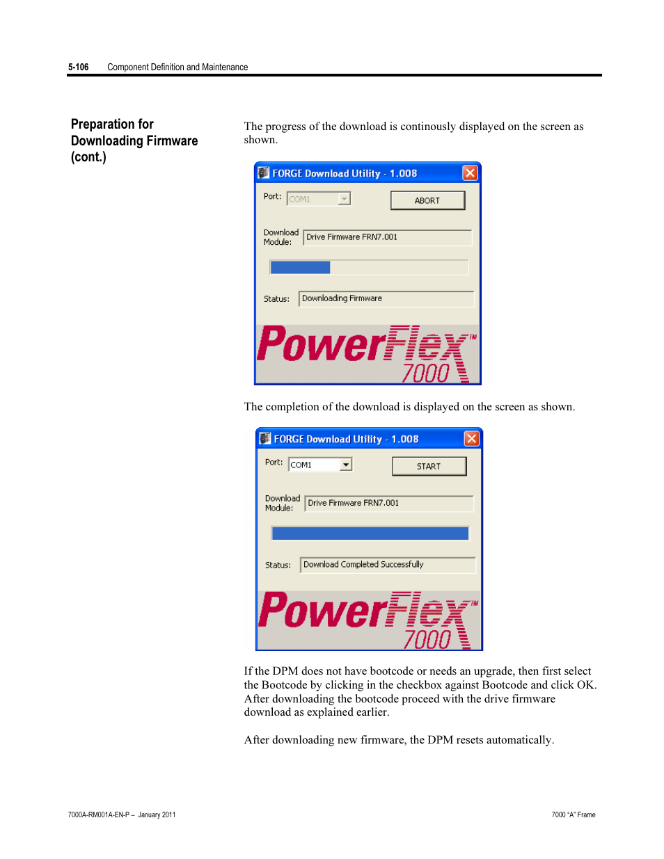 Preparation for downloading firmware (cont.) | Rockwell Automation 7000A PowerFlex Medium Voltage AC Drive - Air-Cooled (A Frame) User Manual | Page 348 / 412