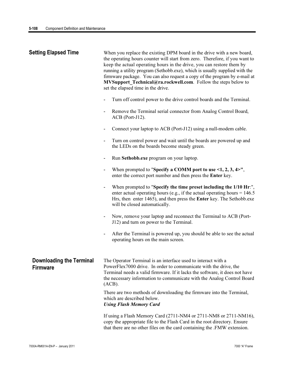 Setting elapsed time, Downloading the terminal firmware | Rockwell Automation 7000A PowerFlex Medium Voltage AC Drive - Air-Cooled (A Frame) User Manual | Page 350 / 412
