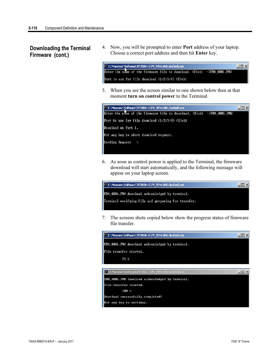 Downloading the terminal firmware (cont.) | Rockwell Automation 7000A PowerFlex Medium Voltage AC Drive - Air-Cooled (A Frame) User Manual | Page 352 / 412