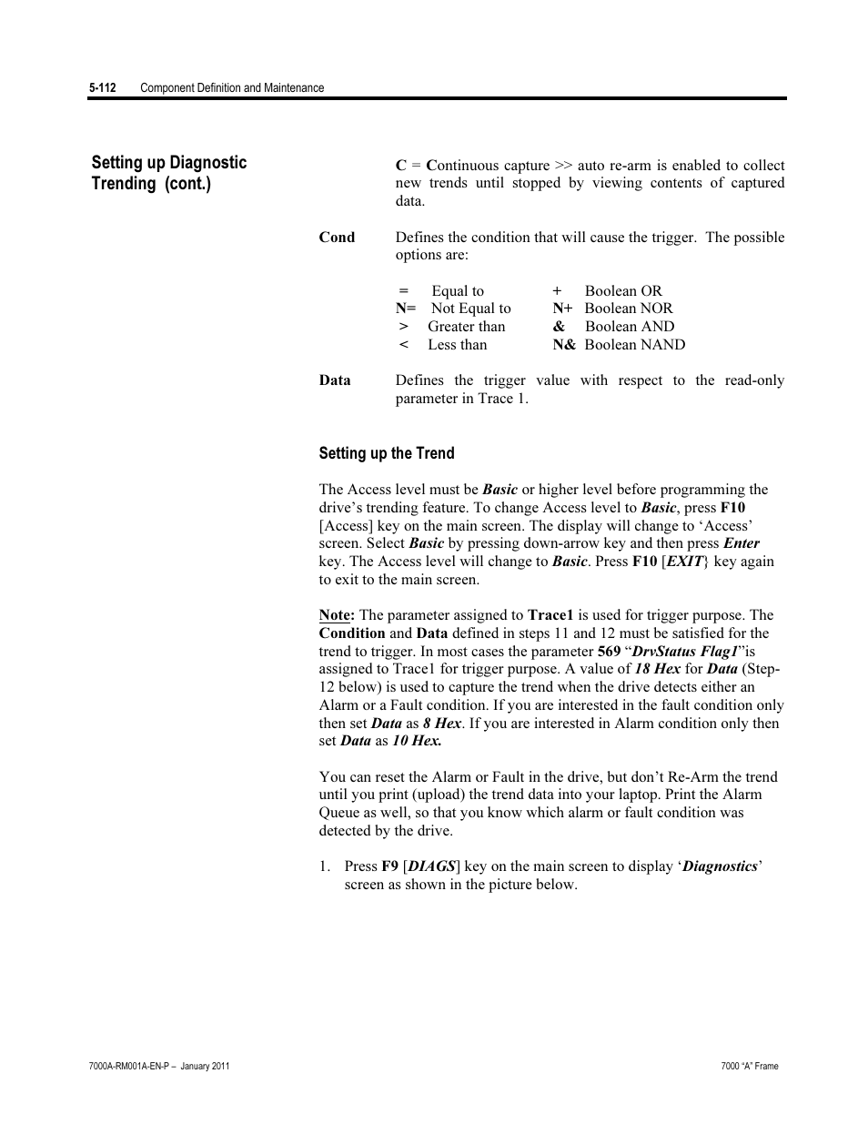 Setting up the trend, Setting up diagnostic trending (cont.) | Rockwell Automation 7000A PowerFlex Medium Voltage AC Drive - Air-Cooled (A Frame) User Manual | Page 354 / 412