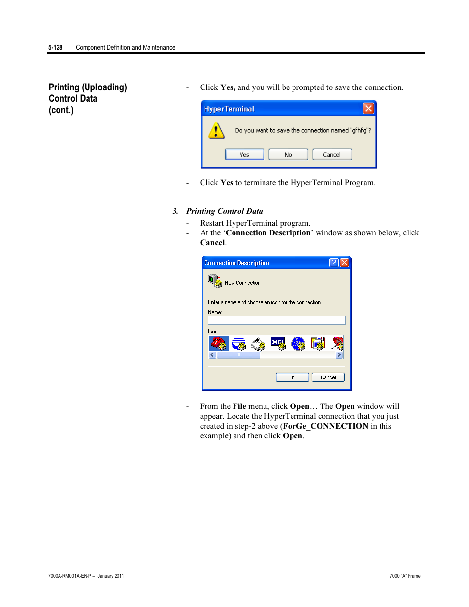 Printing (uploading) control data (cont.) | Rockwell Automation 7000A PowerFlex Medium Voltage AC Drive - Air-Cooled (A Frame) User Manual | Page 370 / 412