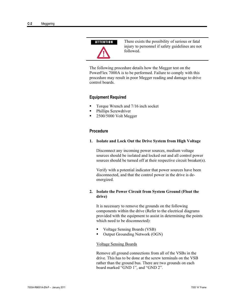Equipment required | Rockwell Automation 7000A PowerFlex Medium Voltage AC Drive - Air-Cooled (A Frame) User Manual | Page 386 / 412