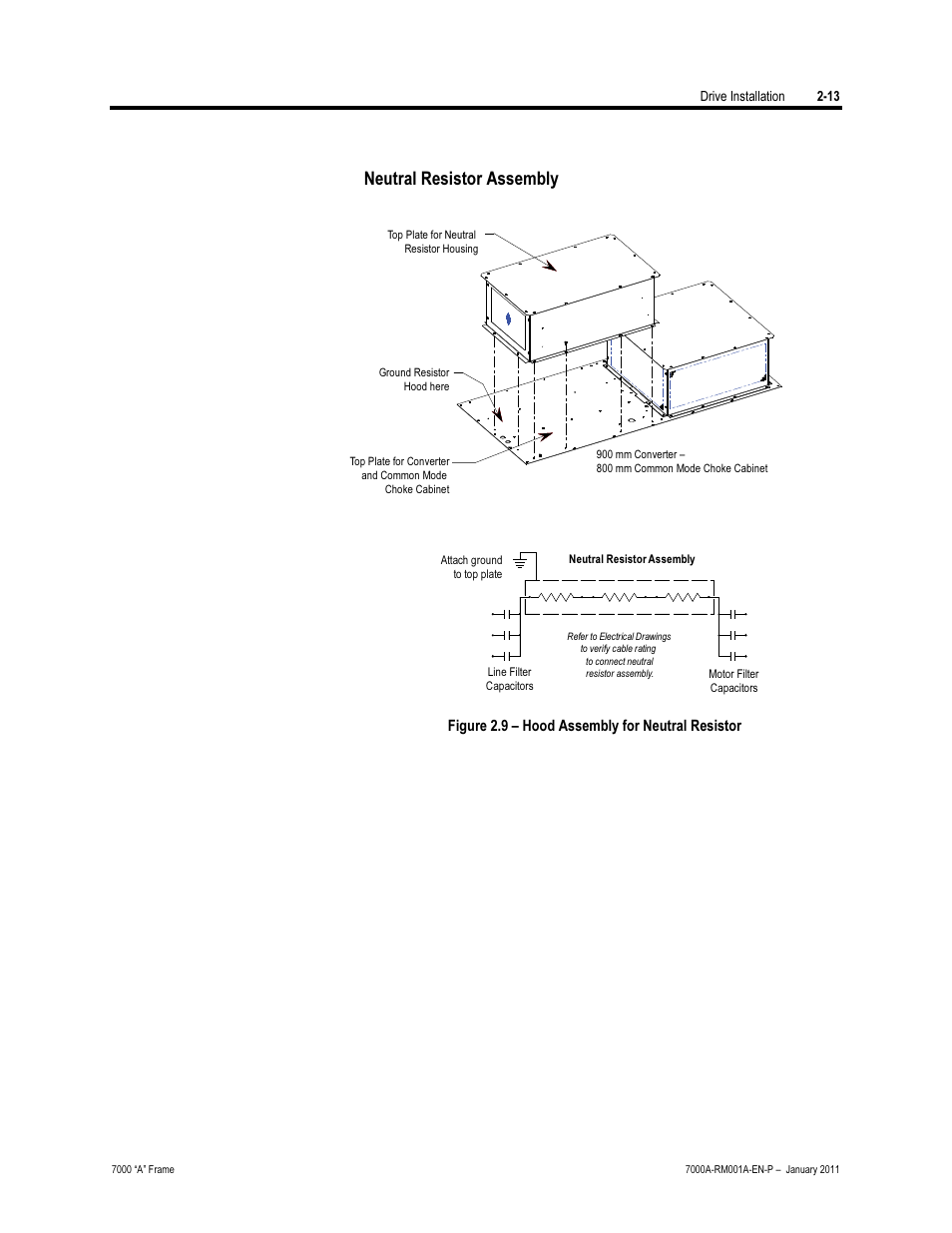 Neutral resistor assembly | Rockwell Automation 7000A PowerFlex Medium Voltage AC Drive - Air-Cooled (A Frame) User Manual | Page 43 / 412