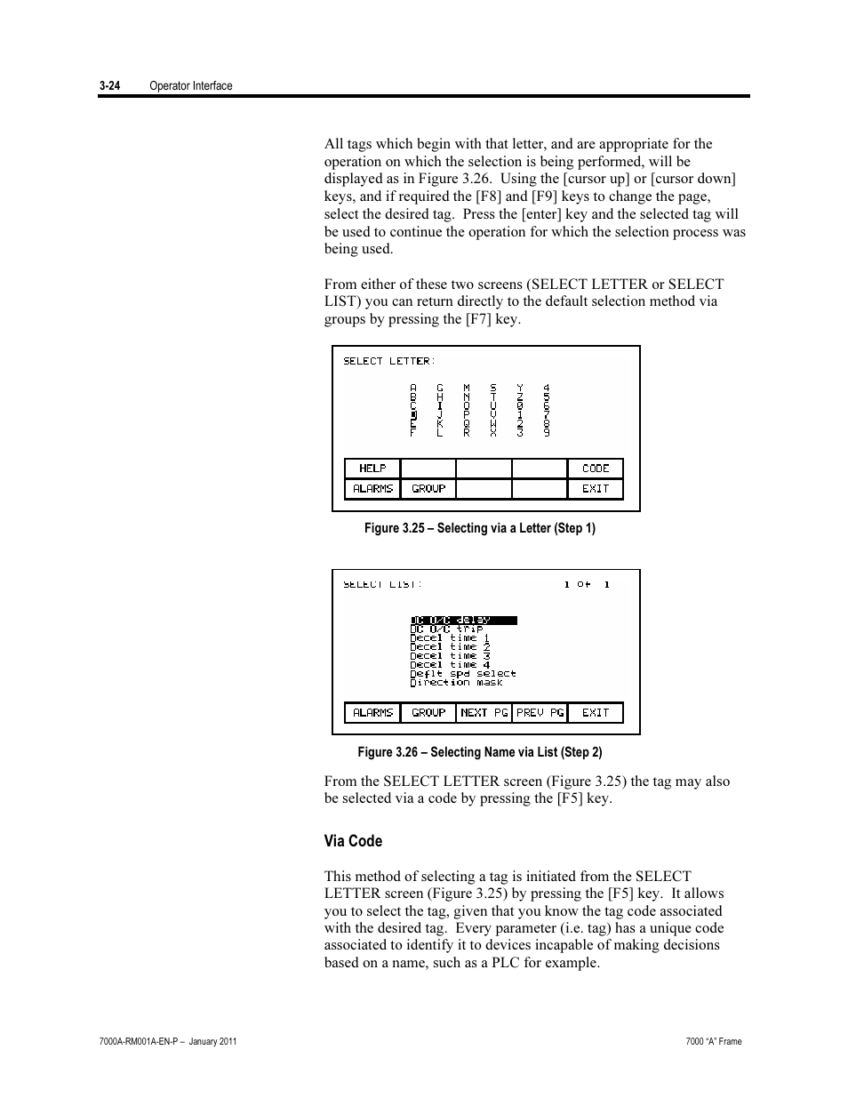 Via code | Rockwell Automation 7000A PowerFlex Medium Voltage AC Drive - Air-Cooled (A Frame) User Manual | Page 98 / 412