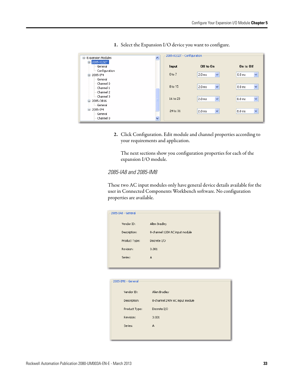 2085-ia8 and 2085-im8 | Rockwell Automation 2085 Micro800 Discrete and Analog Expansion I/O Modules User Manual | Page 41 / 78