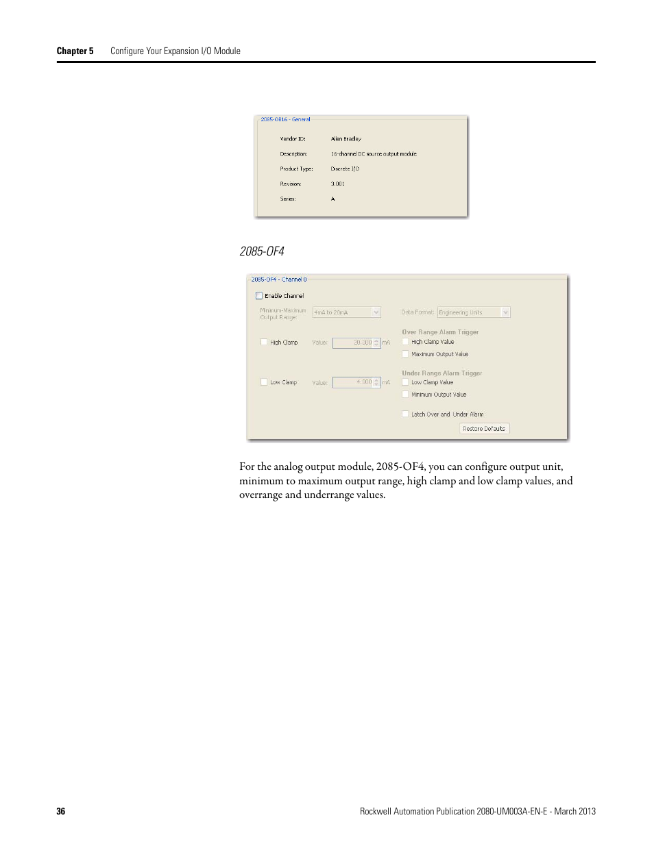 2085-of4 | Rockwell Automation 2085 Micro800 Discrete and Analog Expansion I/O Modules User Manual | Page 44 / 78