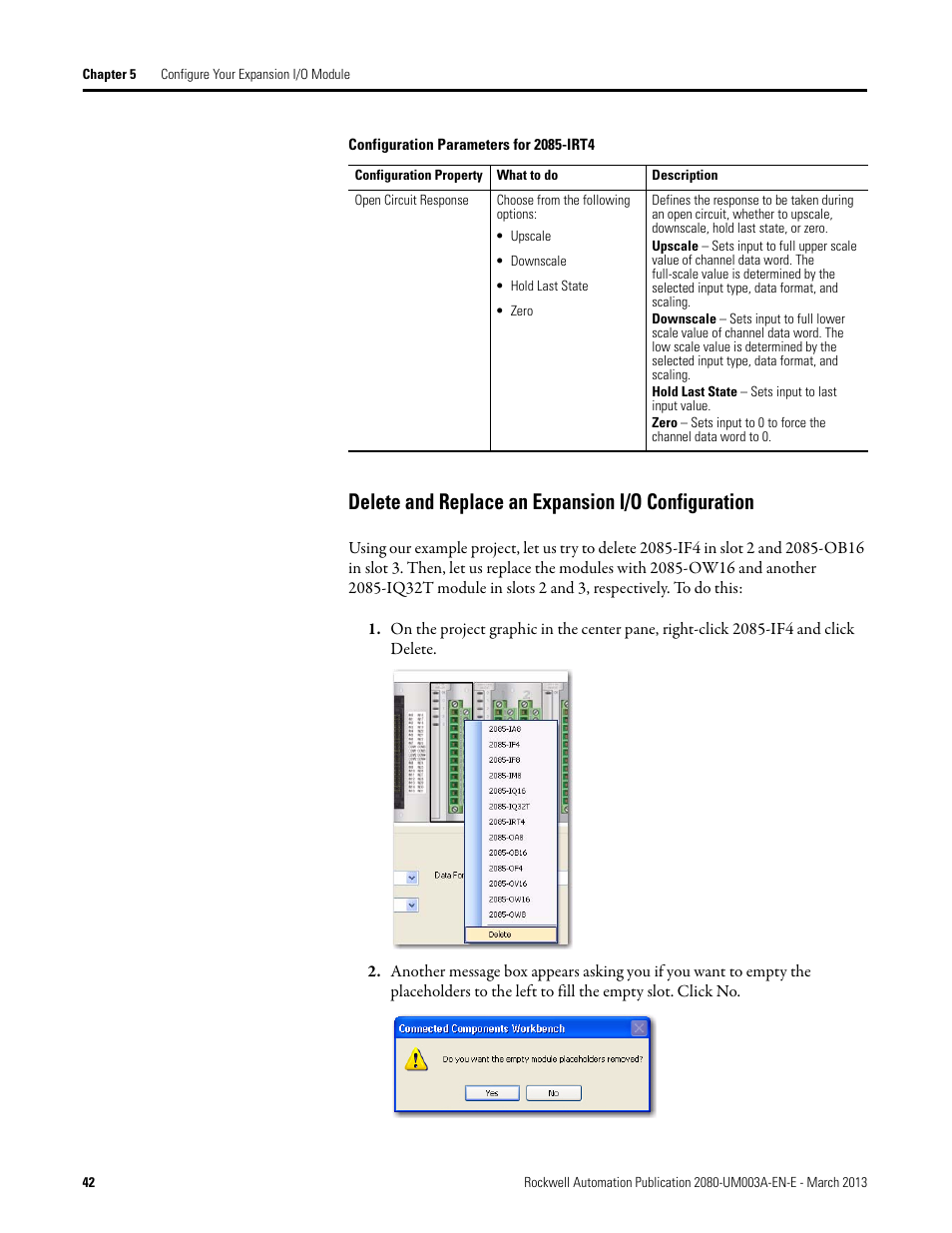 Delete and replace an expansion i/o configuration | Rockwell Automation 2085 Micro800 Discrete and Analog Expansion I/O Modules User Manual | Page 50 / 78