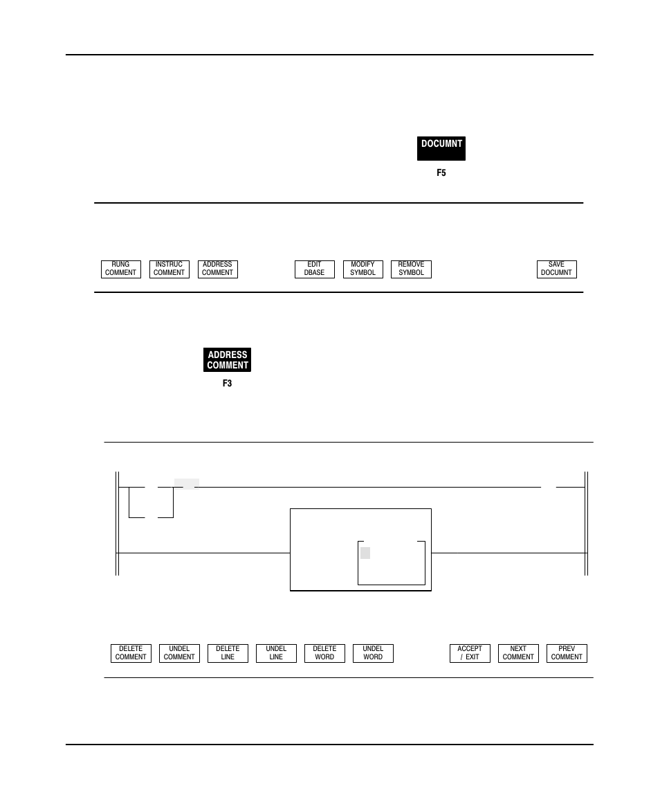 Adding address comments, Offline config, The following document menu functions appear | Rockwell Automation 9323-PA1E USER MANUAL APS 6.0 User Manual | Page 125 / 424