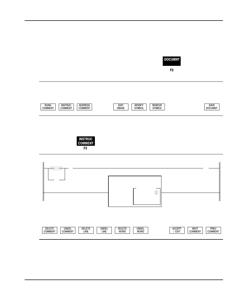 Adding instruction comments, Offline config, The following document functions appear | The following display appears | Rockwell Automation 9323-PA1E USER MANUAL APS 6.0 User Manual | Page 127 / 424