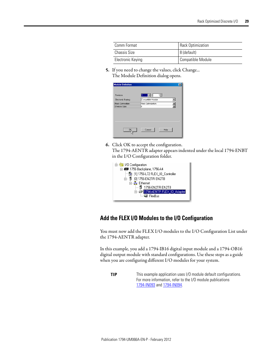 Add the flex i/o modules to the i/o configuration | Rockwell Automation 1794-AENTR_AENTRXT FLEX I/O Dual Port EtherNet/IP Adapter Modules User Manual | Page 37 / 88