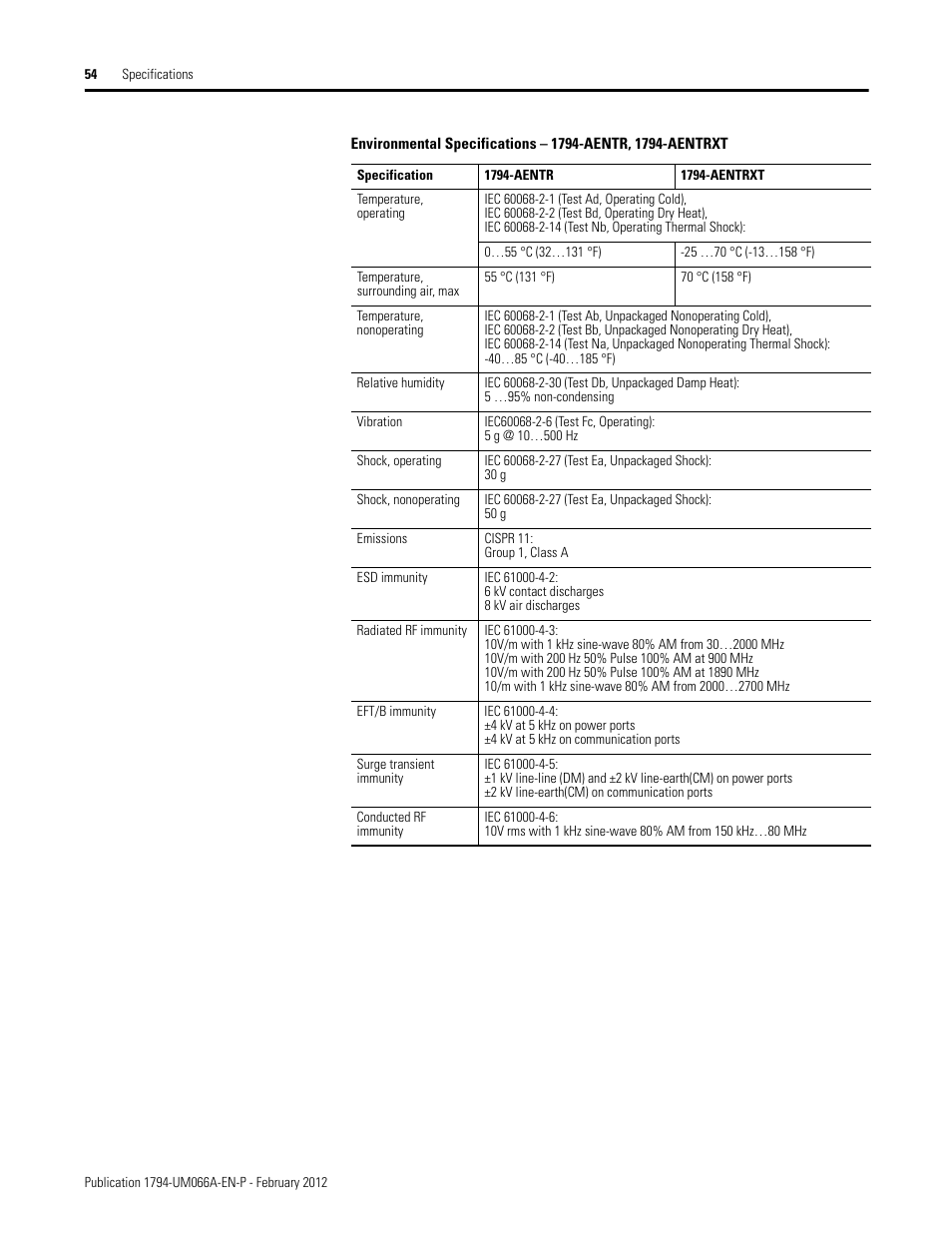 Rockwell Automation 1794-AENTR_AENTRXT FLEX I/O Dual Port EtherNet/IP Adapter Modules User Manual | Page 62 / 88