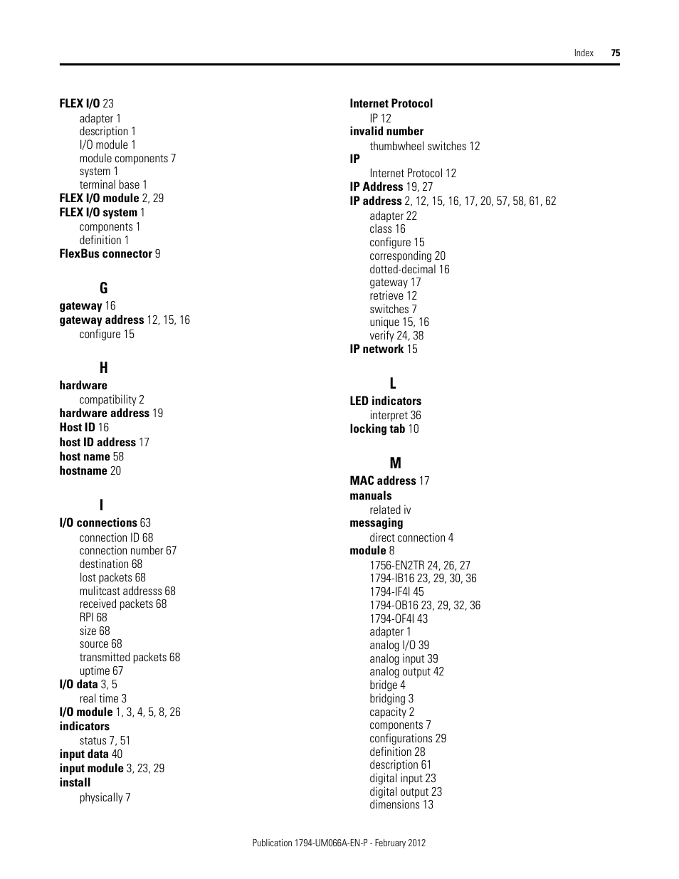 Rockwell Automation 1794-AENTR_AENTRXT FLEX I/O Dual Port EtherNet/IP Adapter Modules User Manual | Page 83 / 88