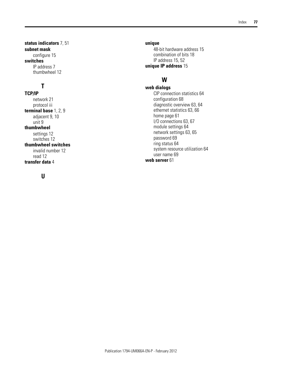 Rockwell Automation 1794-AENTR_AENTRXT FLEX I/O Dual Port EtherNet/IP Adapter Modules User Manual | Page 85 / 88